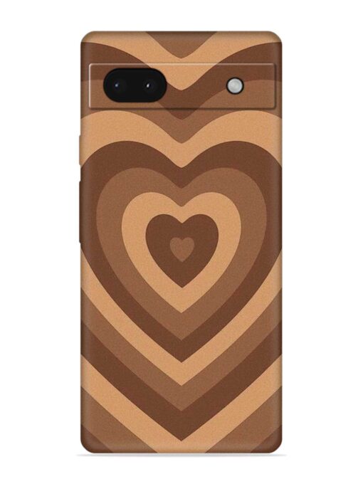 Brown Heart Embossed Soft Silicone Case for Google Pixel 6A Zapvi