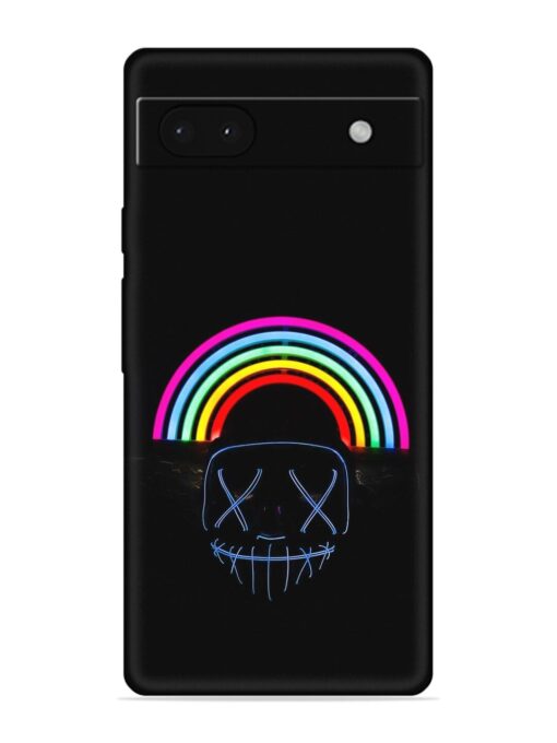 Mask Rainbow Embossed Soft Silicone Case for Google Pixel 6A Zapvi