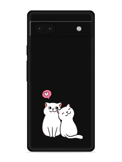 Cute Loving Cats Embossed Soft Silicone Case for Google Pixel 6A Zapvi