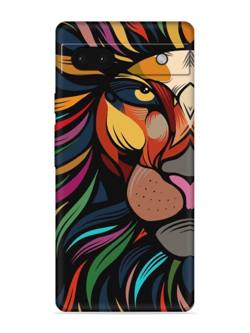 Trippy Lion Art Embossed Soft Silicone Case for Google Pixel 6A Zapvi