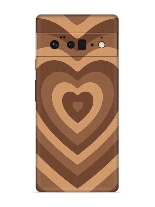 Brown Heart Embossed Soft Silicone Case for Google Pixel 6 Pro Zapvi