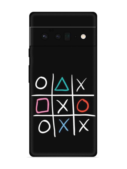 Super Neon Tic-Tac-Toe Embossed Soft Silicone Case for Google Pixel 6 Pro Zapvi