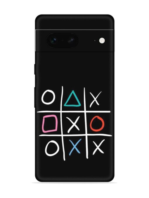 Super Neon Tic-Tac-Toe Embossed Soft Silicone Case for Google Pixel 7 Zapvi