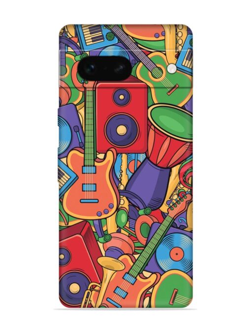 Colorful Music Art Embossed Soft Silicone Case for Google Pixel 7 Zapvi