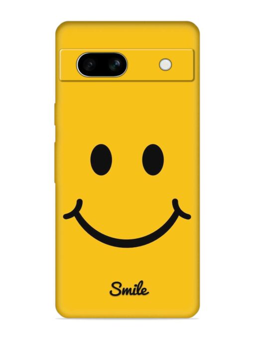 Yellow Smiley Embossed Soft Silicone Case for Google Pixel 7A Zapvi