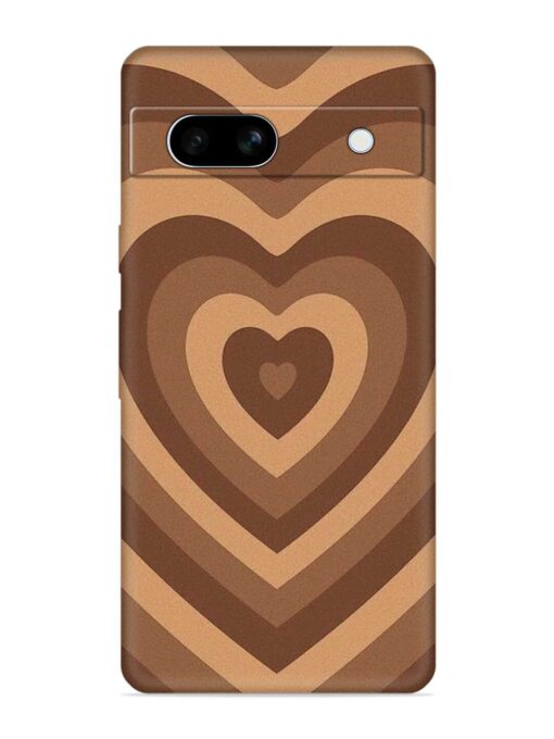 Brown Heart Embossed Soft Silicone Case for Google Pixel 7A Zapvi