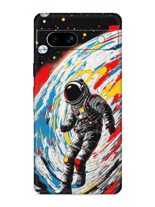 Astronaut Art Embossed Soft Silicone Case for Google Pixel 7A Zapvi