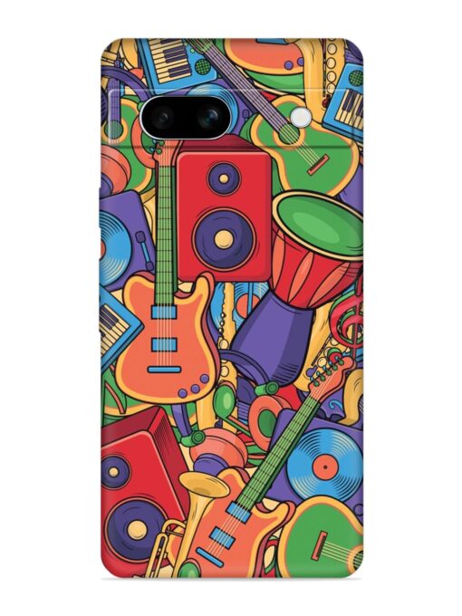 Colorful Music Art Embossed Soft Silicone Case for Google Pixel 7A Zapvi