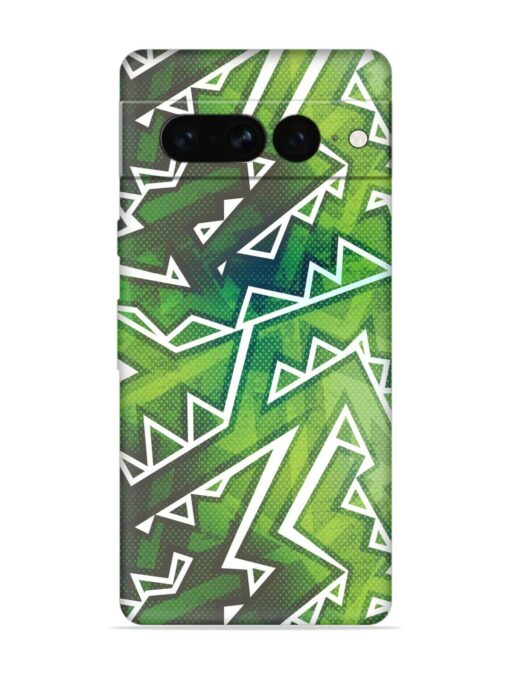 Green Graffiti Seamless Embossed Soft Silicone Case for Google Pixel 7 Pro Zapvi