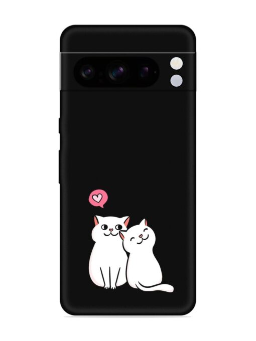 Cute Loving Cats Embossed Soft Silicone Case for Google Pixel 8 Pro Zapvi