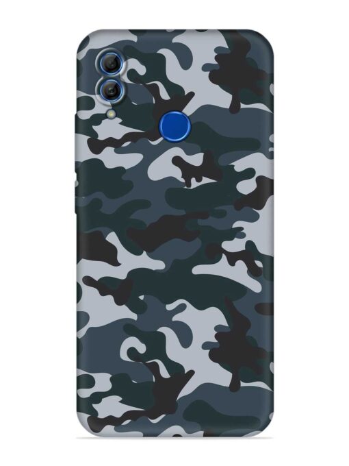 Dark Blue Army Military Art Embossed Soft Silicone Case for Honor 10 Lite Zapvi