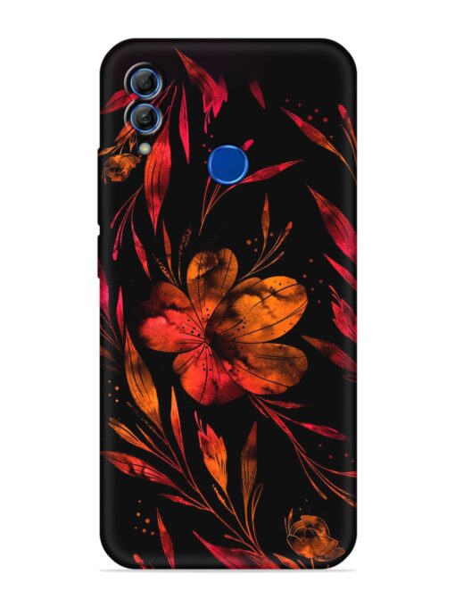 Red Flower Painting Embossed Soft Silicone Case for Honor 10 Lite Zapvi