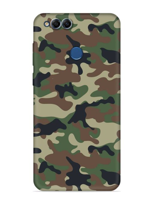 Army Military Camouflage Dark Green Embossed Soft Silicone Case for Honor 7X Zapvi