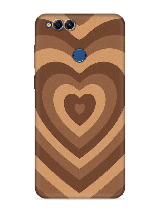 Brown Heart Embossed Soft Silicone Case for Honor 7X Zapvi