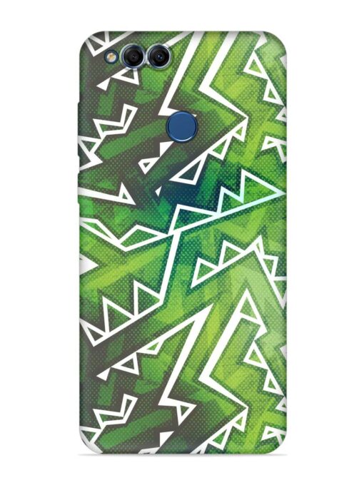 Green Graffiti Seamless Embossed Soft Silicone Case for Honor 7X Zapvi