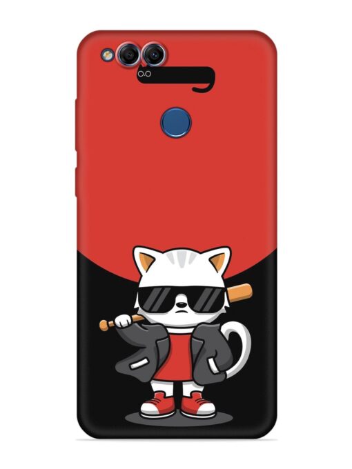 Cool Little Bear Cartoon Embossed Soft Silicone Case for Honor 7X Zapvi