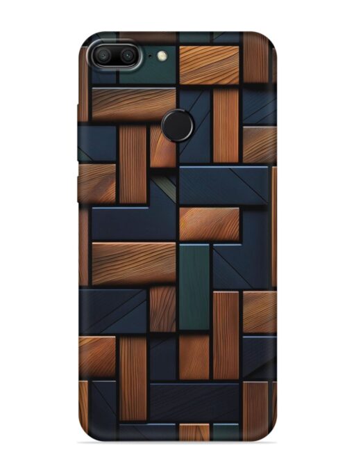 Wooden Background Cubes Embossed Soft Silicone Case for Honor 9 Lite Zapvi