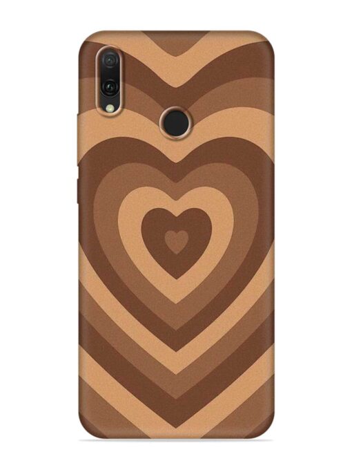 Brown Heart Embossed Soft Silicone Case for Honor Y9 (2019) Zapvi