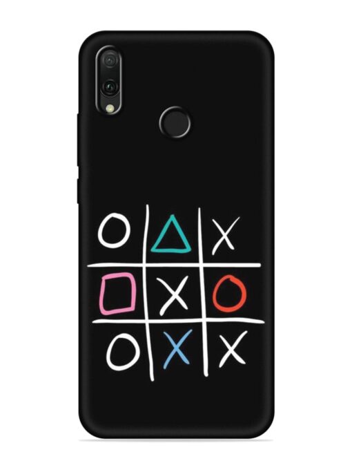 Super Neon Tic-Tac-Toe Embossed Soft Silicone Case for Honor Y9 (2019) Zapvi