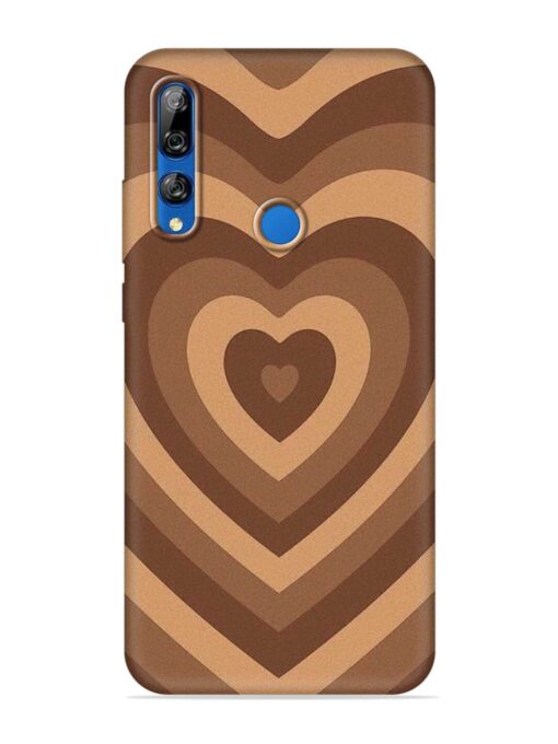 Brown Heart Embossed Soft Silicone Case for Honor Y9 Prime Zapvi