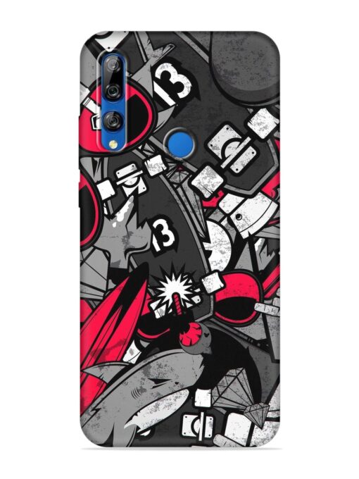 Fictional Doodle Embossed Soft Silicone Case for Honor Y9 Prime Zapvi