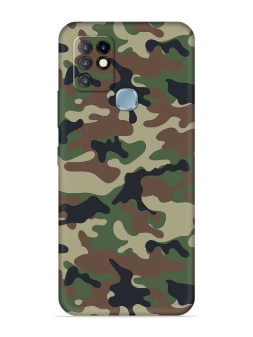 Army Military Camouflage Dark Green Embossed Soft Silicone Case for Infinix Hot 10 Zapvi