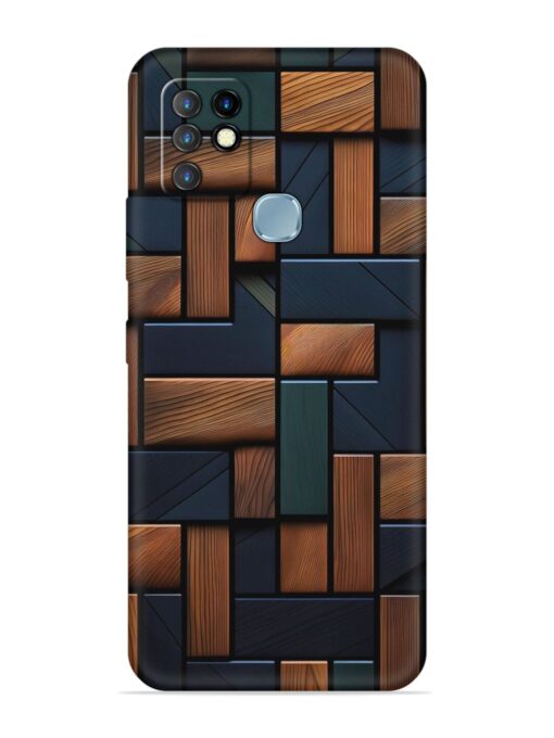 Wooden Background Cubes Embossed Soft Silicone Case for Infinix Hot 10 Zapvi