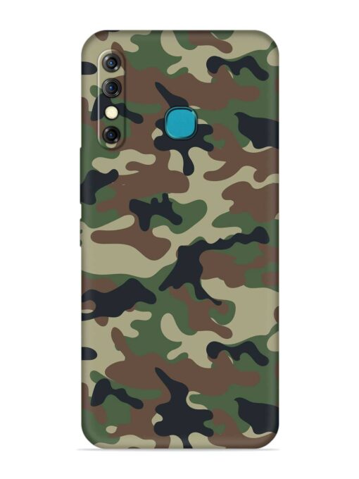 Army Military Camouflage Dark Green Embossed Soft Silicone Case for Infinix Hot 8 Zapvi