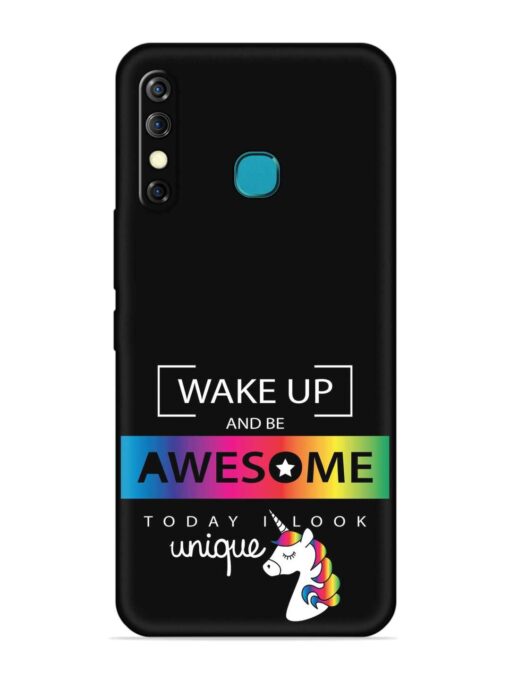 Inspirational Quote Unicorn Embossed Soft Silicone Case for Infinix Hot 8 Zapvi