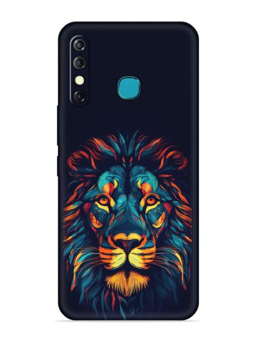 Colorful Lion Embossed Soft Silicone Case for Infinix Hot 8 Zapvi