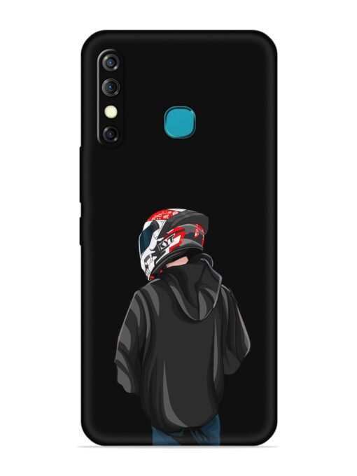 Motorcycle Rider Embossed Soft Silicone Case for Infinix Hot 8 Zapvi