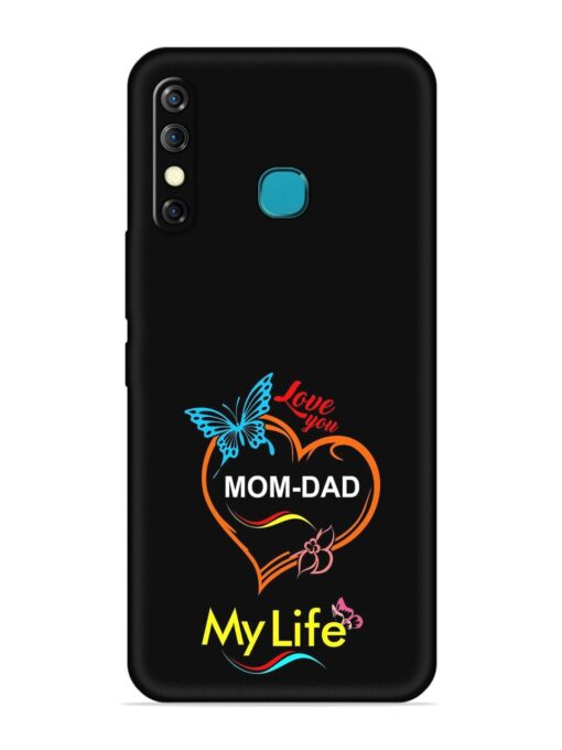 Love You Mom Dad Embossed Soft Silicone Case for Infinix Hot 8 Zapvi