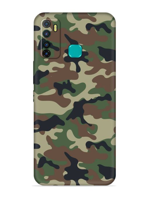 Army Military Camouflage Dark Green Embossed Soft Silicone Case for Infinix Hot 9 Zapvi