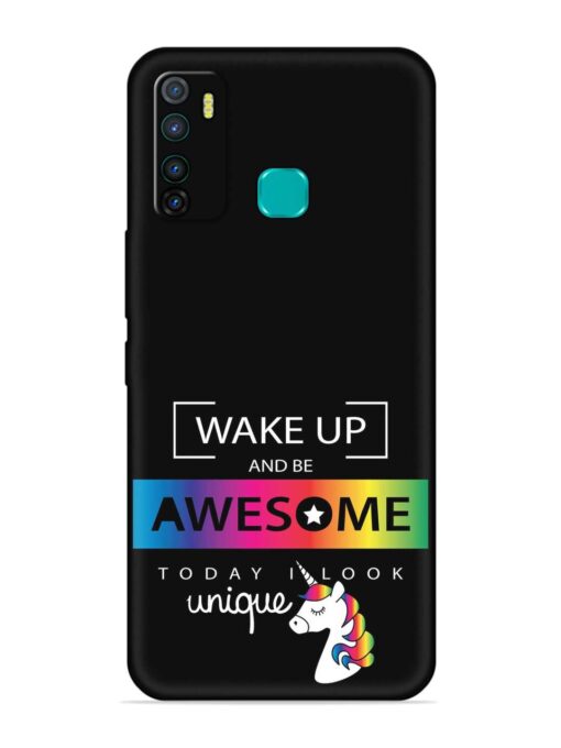 Inspirational Quote Unicorn Embossed Soft Silicone Case for Infinix Hot 9 Zapvi