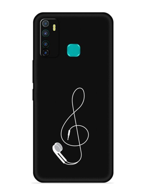 Music Earphone Vector Embossed Soft Silicone Case for Infinix Hot 9 Zapvi