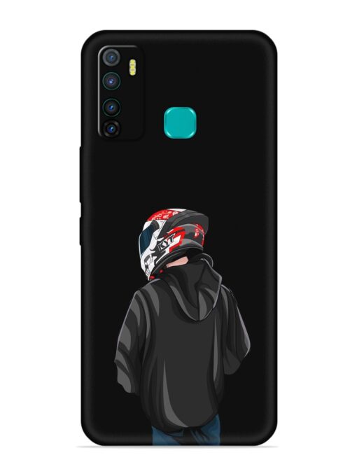 Motorcycle Rider Embossed Soft Silicone Case for Infinix Hot 9 Zapvi