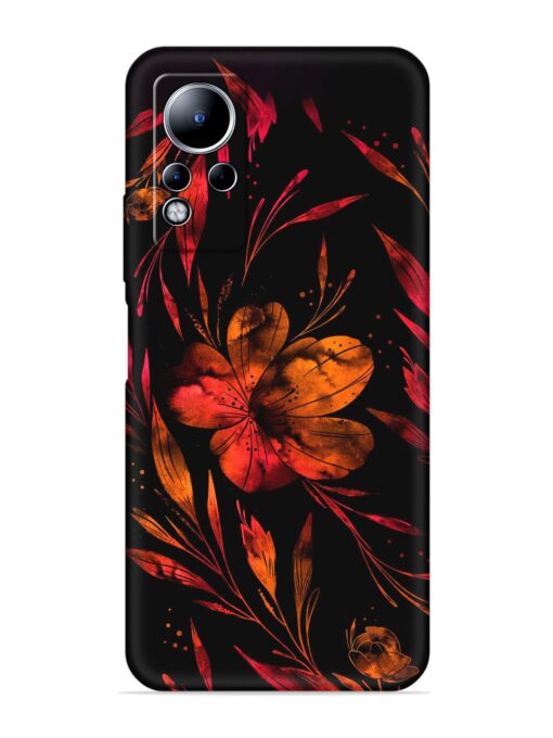 Red Flower Painting Embossed Soft Silicone Case for Infinix Note 11 Zapvi