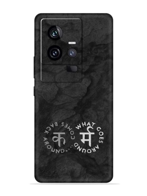 Karma Hindi Word Embossed Soft Silicone Case for Iqoo 11 (5G) Zapvi