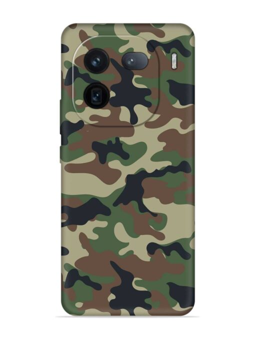 Army Military Camouflage Dark Green Embossed Soft Silicone Case for Iqoo 12 (5G) Zapvi