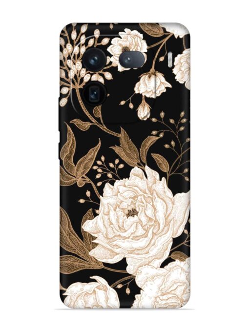 Peonies Roses Floral Embossed Soft Silicone Case for Iqoo 12 (5G) Zapvi