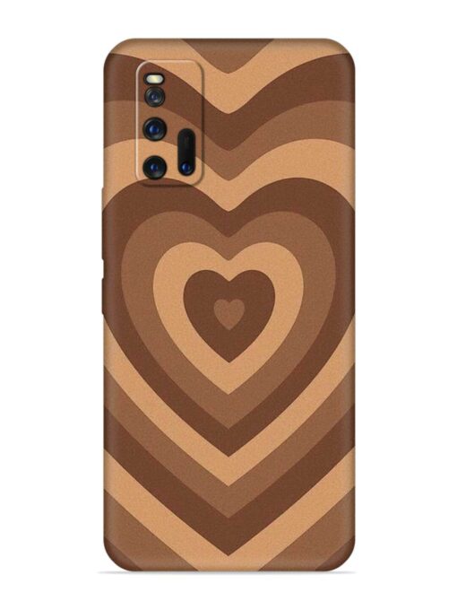 Brown Heart Embossed Soft Silicone Case for Iqoo 3 Zapvi