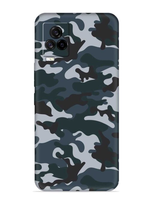 Dark Blue Army Military Art Embossed Soft Silicone Case for Iqoo 7 Legend (5G) Zapvi