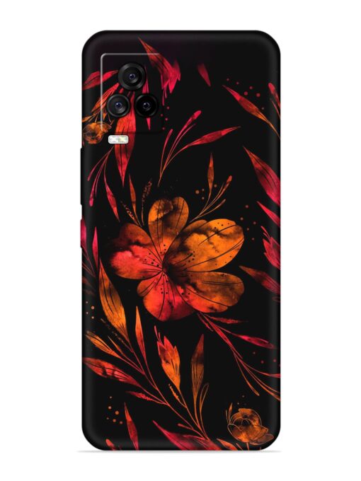 Red Flower Painting Embossed Soft Silicone Case for Iqoo 7 Legend (5G) Zapvi