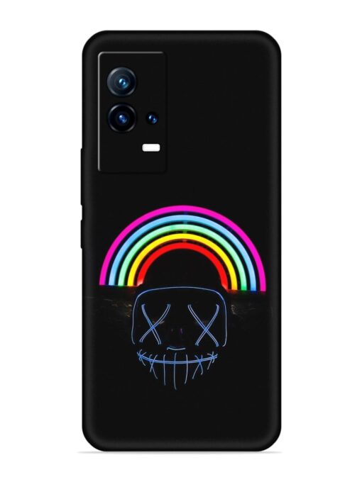 Mask Rainbow Embossed Soft Silicone Case for Iqoo 9 (5G) Zapvi