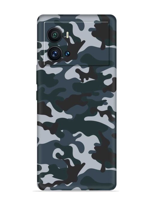 Dark Blue Army Military Art Embossed Soft Silicone Case for Iqoo 9 Pro Zapvi