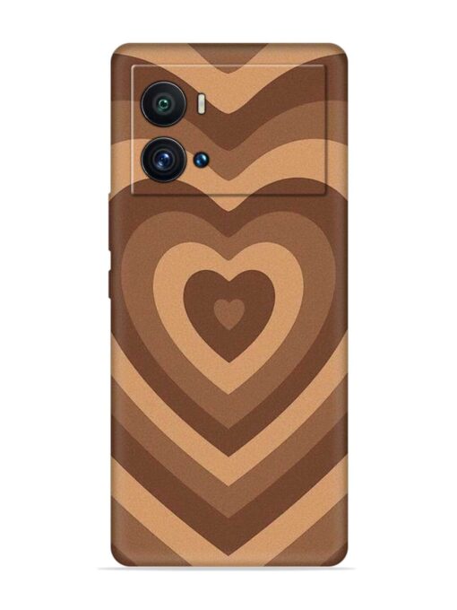 Brown Heart Embossed Soft Silicone Case for Iqoo 9 Pro Zapvi