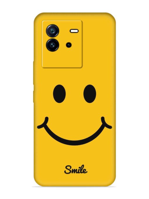 Yellow Smiley Embossed Soft Silicone Case for Iqoo Neo 6 (5G) Zapvi