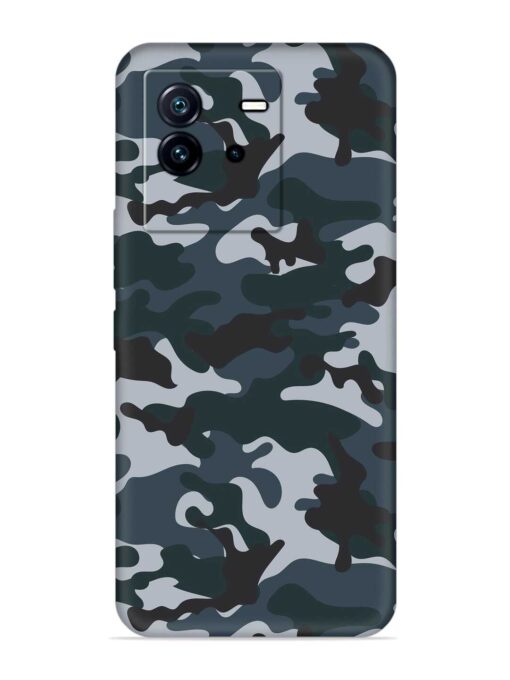 Dark Blue Army Military Art Embossed Soft Silicone Case for Iqoo Neo 6 (5G) Zapvi