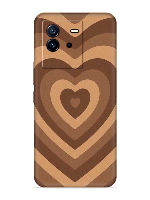 Brown Heart Embossed Soft Silicone Case for Iqoo Neo 6 (5G) Zapvi