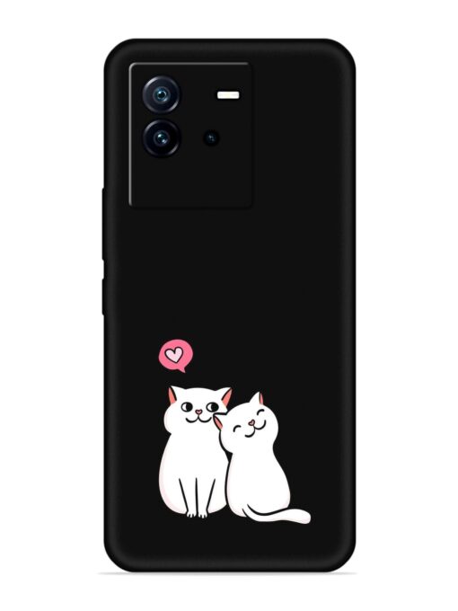 Cute Loving Cats Embossed Soft Silicone Case for Iqoo Neo 6 (5G) Zapvi